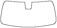 Toyota Grand Highlander (US) Window 2024 - Windshield (inside) (with mirror and dotted area cutout)