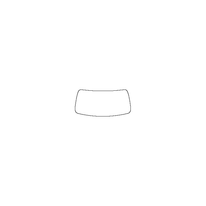 Toyota Grand Highlander (US) Window 2024 - Windshield (inside) (without mirror and dotted area cutout)