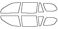 Toyota Grand Highlander (US) Window 2024 - Side Window (Edge ends at the inner side of dotted area)