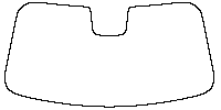 Lincoln Nautilus (US) Window 2024 - Windshield (inside) (with mirror and dotted area cutout, Edge ends at the inner side of dott