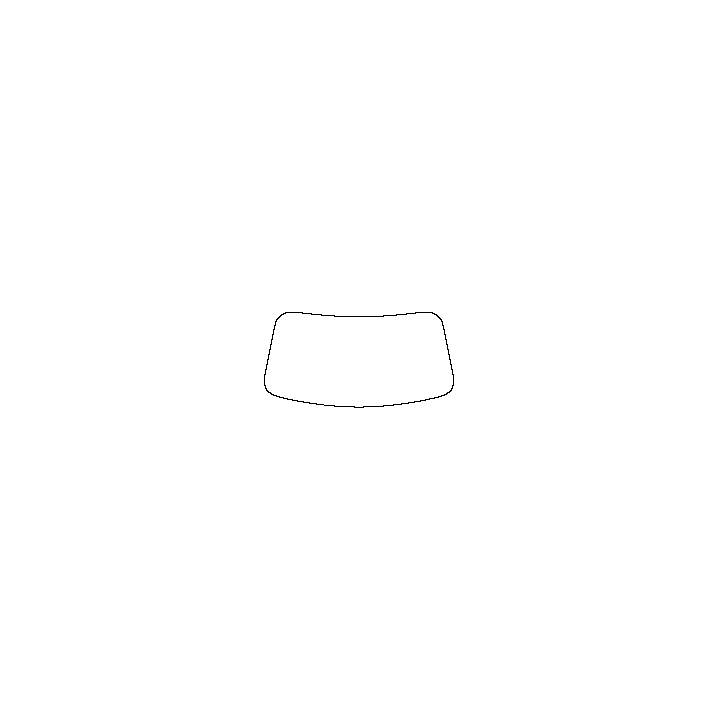 Lincoln Nautilus (US) Window 2024 - Windshield (inside) (without mirror and dotted area cutout, Edge ends at the inner side of d