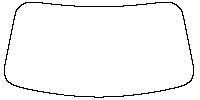 Lincoln Nautilus (US) Window 2024 - Windshield (inside) (without mirror and dotted area cutout, Edge ends at the inner side of d