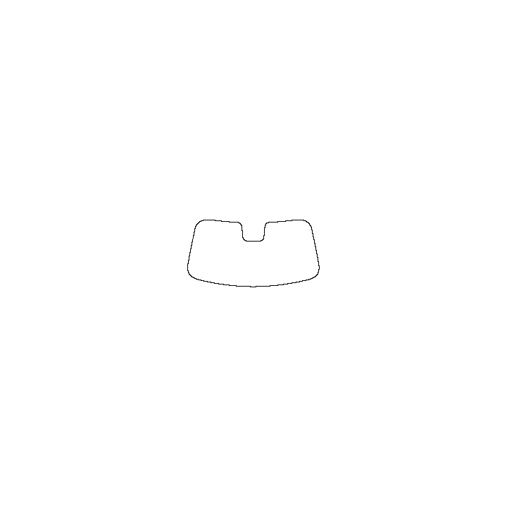 Lincoln Nautilus (US) Window 2024 - Windshield (inside) (with mirror and dotted area cutout, Edge exceeds the innder side of bla