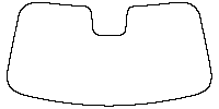 Lincoln Nautilus (US) Window 2024 - Windshield (inside) (with mirror and dotted area cutout, Edge exceeds the innder side of bla