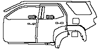 Toyota 4 Runner SR5 2025 - (left) Door+Side Skirt+Rear Fender (without emblem on rear fender)