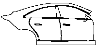 Mercedes-Benz CLA Sedan 2025 - (right) Door+Side Skirt+Rear Fender