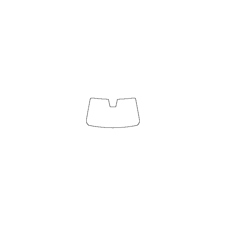 Peugeot 5008 (EU) Window 2025 - Windshield (inside) (with mirror and dotted area cutout, Edge ends at the inner side of dotted a