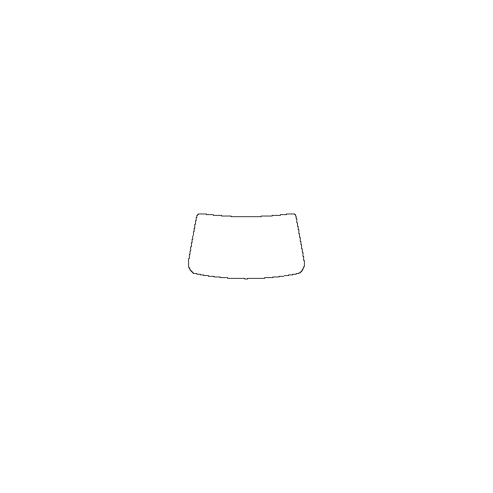 Peugeot 5008 (EU) Window 2025 - Windshield (inside) (without mirror and dotted area cutout, Edge ends at the inner side of dotte