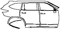 Toyota Highlander (US) Exterior 2023 - (right) Door+Side Skirt+Rear Fender (without emblem on front door)