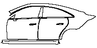 Mercedes-Benz CLA Sedan 2025 - (left) Door+Side Skirt+Rear Fender (without fuel cap cutout )