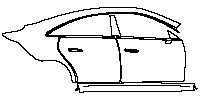 Mercedes-Benz CLA Sedan 2025 - (right) Door+Side Skirt+Rear Fender