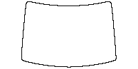 Volkswagen California (EU) Window 2025 - Windshield (inside) (without mirror and dotted area cutout, Edge exceeds the innder sid