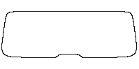 Volkswagen California (EU) Window 2025 - Rear Window (Edge ends at the inner side of dotted area)