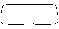 Volkswagen California (EU) Window 2025 - Rear Window (Edge exceeds the innder side of black cermic by 3mm)