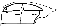 Mercedes-Benz CLA Sedan 2025 - (left) Door+Side Skirt+Rear Fender