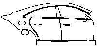 Mercedes-Benz CLA Sedan 2025 - (right) Door+Side Skirt+Rear Fender