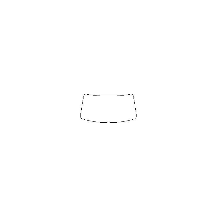 Onvo L90 Window 2025 - Windshield (inside) (without mirror and dotted area cutout, Edge ends at the inner side of dotted area)