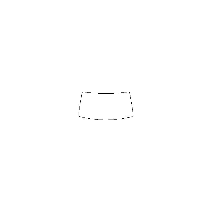 Maextro Window 2025 - Windshield (inside) (without mirror and dotted area cutout, Edge ends at the inner side of dotted area)