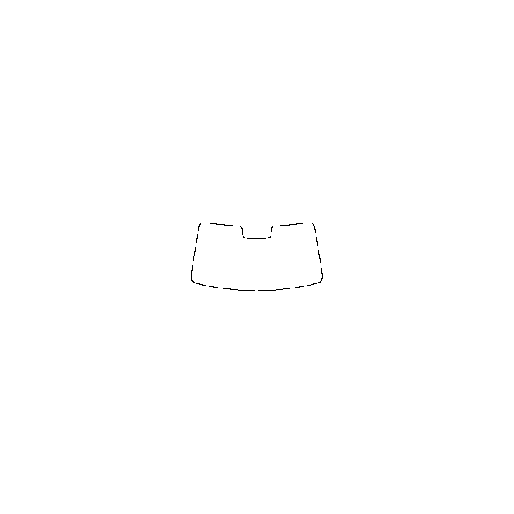 Maextro Window 2025 - Windshield (inside) (with mirror and dotted area cutout, Edge exceeds the innder side of black cermic by 3