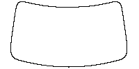 Volvo EX90 Window 2025 - Windshield (inside) (without mirror and dotted area cutout, Edge exceeds the innder side of black cermi