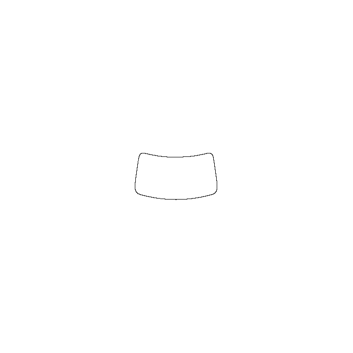 Volvo EX90 Window 2025 - Windshield (inside) (without mirror and dotted area cutout, Edge exceeds the innder side of black cermi