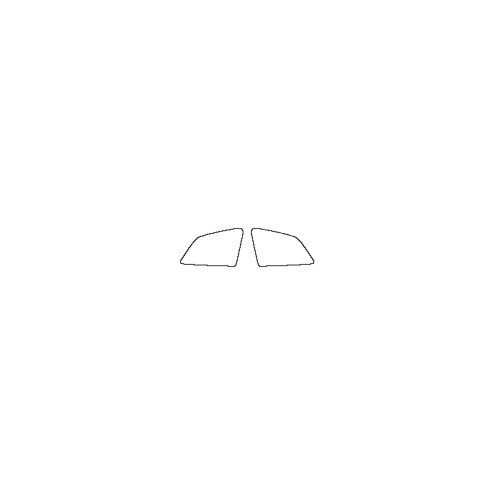 Volvo EX90 Window 2025 - Rear Quarter (Edge ends at the inner side of dotted area)