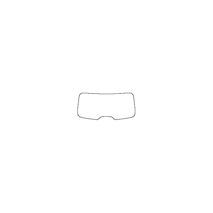 Volvo EX90 Window 2025 - Rear Window (Edge ends at the inner side of dotted area)