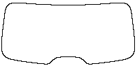 Volvo EX90 Window 2025 - Rear Window (Edge ends at the inner side of dotted area)