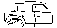 Land Rover Defender 110 2025 - (right) Door+Side Skirt+Rear Fender