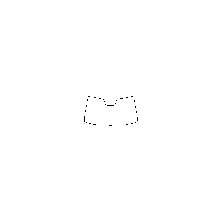 KIA Carnival (US) Window 2022 - Windshield (inside) (with mirror and dotted area cutout , Edge ends at the inner side of dotted