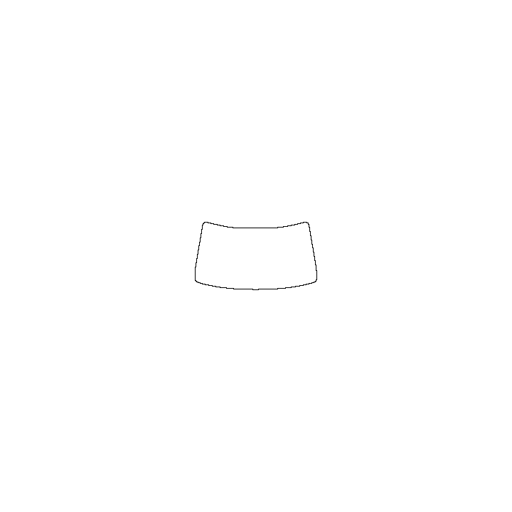 KIA Carnival (US) Window 2022 - Windshield (inside) (without mirror cutout , Edge ends at the inner side of dotted area)