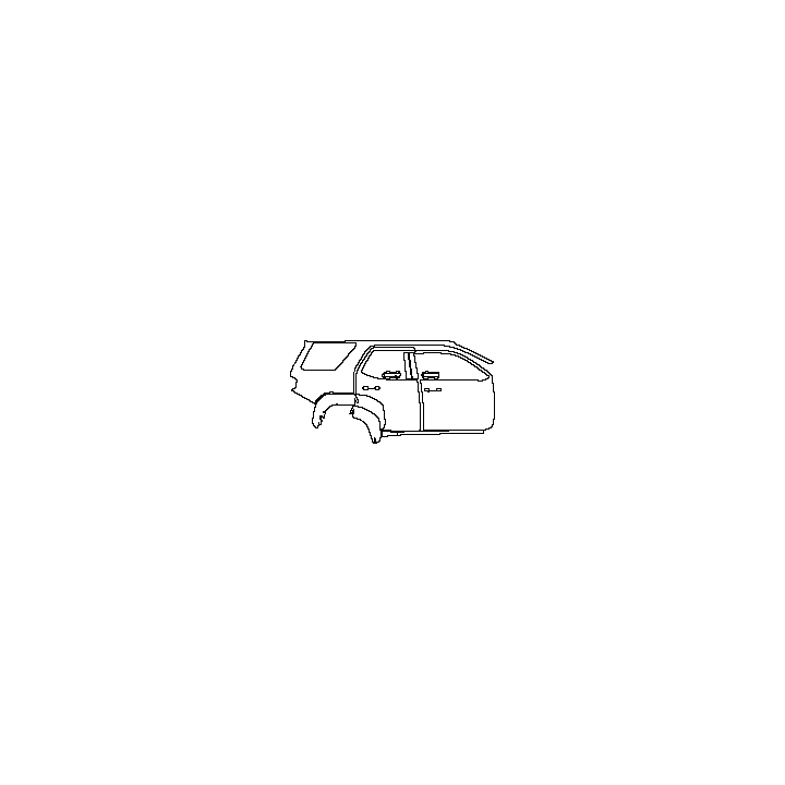Toyota 4 Runner TRD Off-Road 2025 - (right) Door+Side Skirt+Rear Fender (without emblem on rear fender)