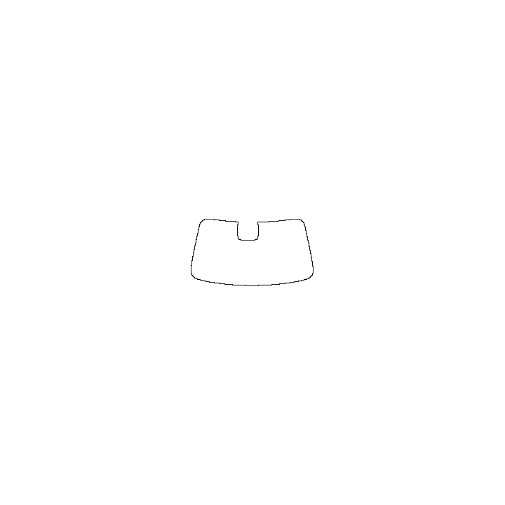 MG ZS (EU) Window 2025 - Windshield (inside) (with mirror and dotted area cutout, Edge ends at the inner side of dotted area)