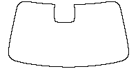 MG ZS (EU) Window 2025 - Windshield (inside) (with mirror and dotted area cutout, Edge ends at the inner side of dotted area)