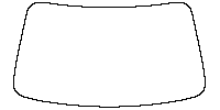 MG ZS (EU) Window 2025 - Windshield (inside) (without mirror and dotted area cutout, Edge ends at the inner side of dotted area)