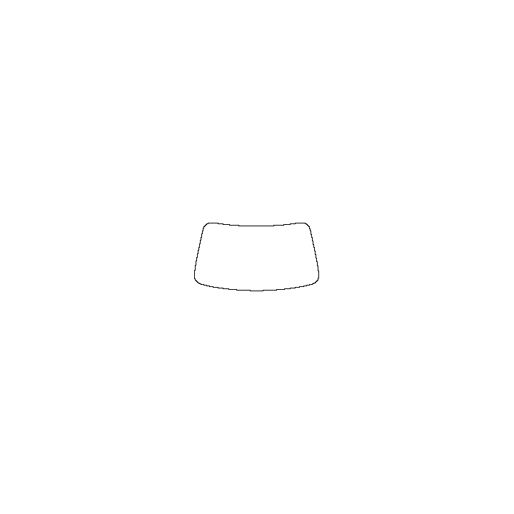 MG ZS (EU) Window 2025 - Windshield (inside) (without mirror and dotted area cutout, Edge ends at the inner side of dotted area)