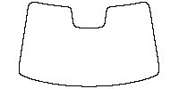 BYD Sealion 05 (CN) EV 2025 - Windshield (inside) (with mirror and dotted area cutout , Edge ends at the inner side of dotted ar