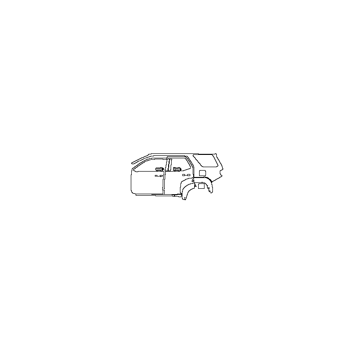 Toyota 4 Runner TRD Sport 2022 - (left) Door+Side Skirt+Rear Fender (without emblem on rear fender)