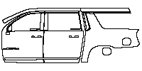 GMC Yukon XL Denali 2025 - (left) Door+Side Skirt+Rear Fender