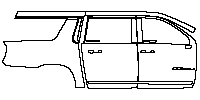 GMC Yukon XL Denali 2025 - (right) Door+Side Skirt+Rear Fender