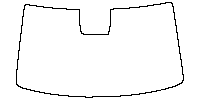 Hyundai IONIQ 9 Windows 2026 - Windshield (inside) (with mirror and dotted area cutout , Edge ends at the inner side of dotted a