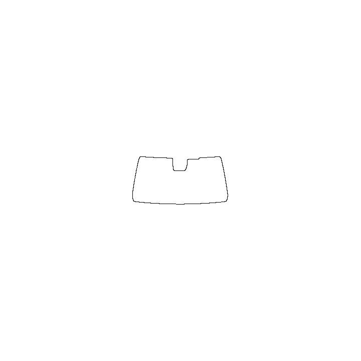 Toyota Hilux (EU) Double Cab 2026 - Windshield (inside) (with mirror and dotted area cutout)