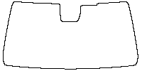 Toyota Hilux (EU) Double Cab 2026 - Windshield (inside) (with mirror and dotted area cutout)