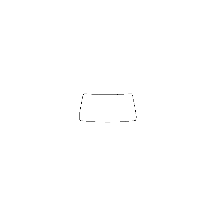 Toyota Hilux (EU) Double Cab 2026 - Windshield (inside) (without mirror and dotted area cutout)