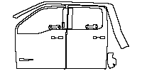 Ford Super Duty F-450 2023 - (left)Door+Rear Fender (Crew Cab , with ''6.7L POWER STROKE'' emblem on front door)