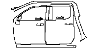 GMC Sierra 1500 Crew Cab 2019 - (left) Door+Rear Fender+Side Skirt