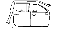 GMC Sierra 1500 Crew Cab 2019 - (right) Door+Rear Fender+Side Skirt