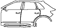 Audi Q3 SUV 2020 - (left) Door+B Pillar+Rear Fender+Side Skirt