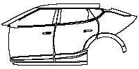 KIA EV6 GT-Line S 2021 - (left) Door+Side Skirt+Rear Fender