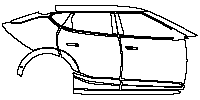 KIA EV6 GT-Line S 2021 - (right) Door+Side Skirt+Rear Fender